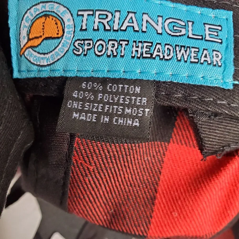 Lake Placid Baseball Hat Cap Red Black Plaid Triangle Sport Headwear One Size